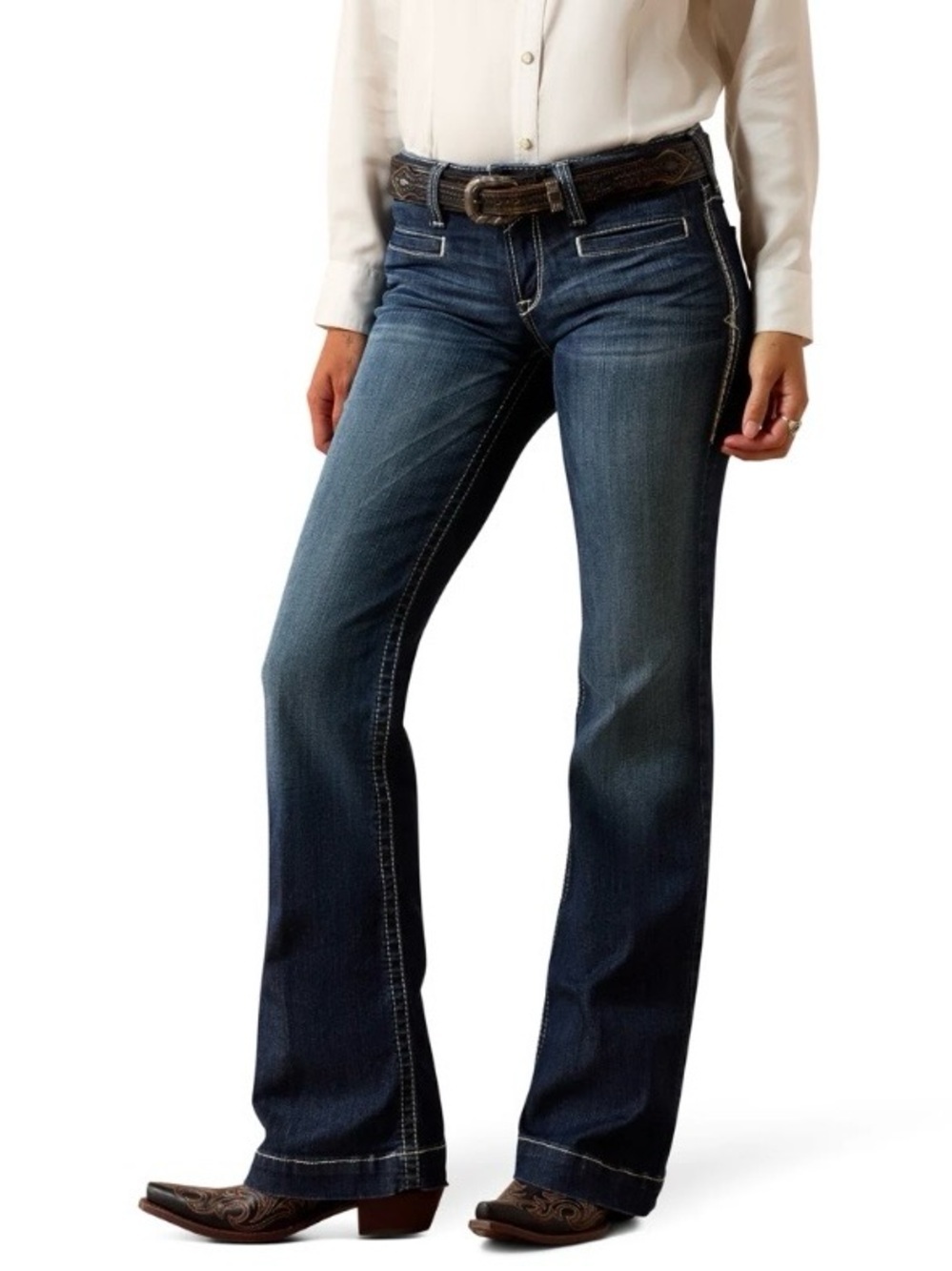 Ariat Women’s Entwined Wide Leg Trouser Jeans Sz 33L - Picture 2 of 12
